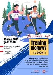 Plakat informujący o otwartym treningu biegowym