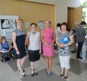 od lewej: Maria Rodkiewicz, przedstawicielka firmy Bayer; dr Agnieszka Tiuryn-Petrulewicz; Ewa Milner-Kochańska, Naczelnik Wydziału Zdrowia Publicznego i Spraw Społecznych UM Legionowo; Zofia Hajdera, Prezes legionowskiego oddziału Polskiego Stowarzyszenia Diabetyków
