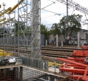Plac budowy przy kładce Plac budowy przy kładce