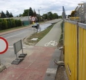 Plac budowy przy kładce Plac budowy przy kładce