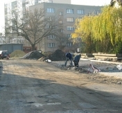 Ulica 3-Maja w trakcie budowy Ulica 3-Maja w trakcie budowy