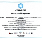 Certyfikat ''Przejrzystej Polski'' dla Legionowa