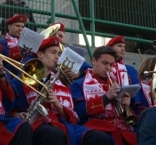 Orkiestra również kibicowała na stadionie