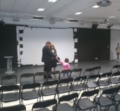 Sala konferencyjno - wystawowa na Bielanach.