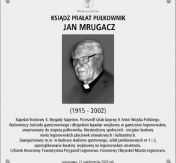 Wizualizacja tablicy upamiętniającej osobę księdza pułkownika Jana Mrugacza.
