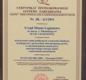 Certyfikat Zintegrowanego Systemu Zarządzania