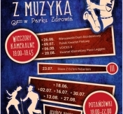 Plakat promujący potańcówki w Parku Zdrowia Plakat promujący potańcówki w Parku Zdrowia