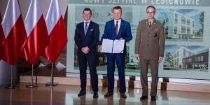 Podpisanie umowy. Dyrektor Wojskowego Instytutu Medycznego (WIM) gen. dyw. prof. dr hab. Grzegorz Gielerak, w obecności ministra obrony narodowej Mariusza Błaszczaka, w siedzibie Wojskowego Instytutu Medycznego podpisał z przedstawicielem wykonawcy umowę na budowę szpitala w Legionowie. źródło: MON Podpisanie umowy. Dyrektor Wojskowego Instytutu Medycznego (WIM) gen. dyw. prof. dr hab. Grzegorz Gielerak, w obecności ministra obrony narodowej Mariusza Błaszczaka, w siedzibie Wojskowego Instytutu Medycznego podpisał z przedstawicielem wykonawcy umowę na budowę szpitala w Legionowie. źródło: MON