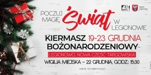 Grafika promująca Kiermasz Bożonarodzeniowy i Wigilię 2019