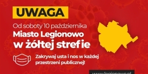 Na grafice informacja o żółtej strefie Na grafice informacja o żółtej strefie