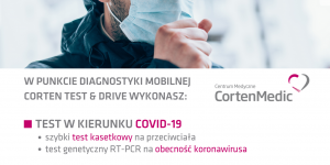 Plakat testy diagnostyczne na COVID-19