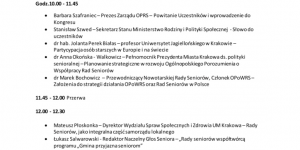 Na zdjęciu program Ogólnopolskiego Kongresu Rad Seniorów on-line
