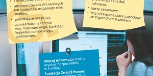 Grafika promująca projekt - Droga do wymarzonej pracy dla absolwenta z niepełnosprawnością