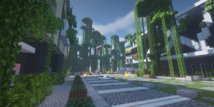 Screen z gry Minecraft przedstawiający Legionowo za kilkaset lat - 1. miejsce Blanka Butkiewicz