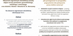 Plakat - wścieklizna, postępowanie w przypadku pogryzienia
