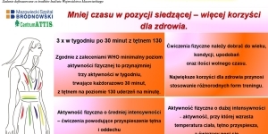 Grafika promująca Białą Sobotę - Mniej czasu w pozycji siedzącej - więcej korzyści dla zdrowia