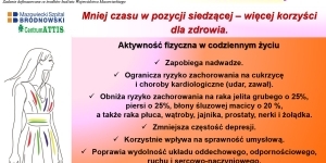 Grafika promująca Białą Sobotę - Mniej czasu w pozycji siedzącej - więcej korzyści dla zdrowia