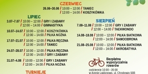 zdjęcie z harmonogramem na sporotowo Arena Legionowo