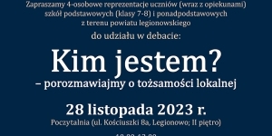 plakat informujący o debacie młodzieżowej.