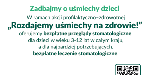 Plakat informujący o akcji Rozdajemy uśmiechy na zdrowie