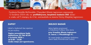 Plakat informujący o badaniach USG Plakat informujący o badaniach USG