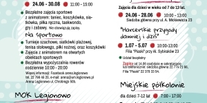 Grafika promująca akcję Lato w mieście 2024 - Legionowo