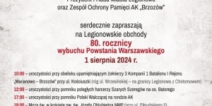Zaproszenie na obchody 80. Rocznicy Wybuchu Powstania Warszawskiego w Legionowie Zaproszenie na obchody 80. Rocznicy Wybuchu Powstania Warszawskiego w Legionowie