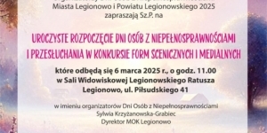 Plakat informujący o uroczystym otwarciu XIII Dni Osób z Niepełnosprawnościami