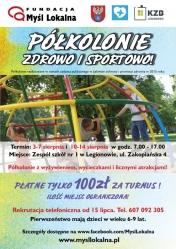 Plakat informacyjny o półkoloniach