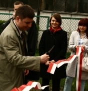 Starosta Legionowski Jan Grabiec otwierający nową linię