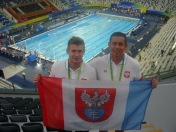 Na zdjęciu od lewej: Dawid Szulich i trener Rafał Perl.