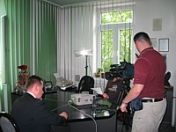 Prezydent udziela wywiadu ekipie TVN.