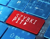 Zdjęcie klawiatury. Wytłuszczony napis: Szybki PIT