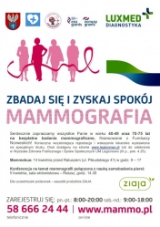Plakat promujący bezpłatne badanie mammograficzne