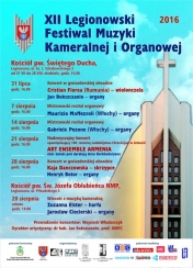 Plakat z programem. W tle wizualizacji kościoła Jana Kantego