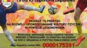 Plakat promujący przekazania 1% na Klub Sportowy Legionovia