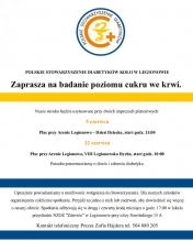 Plakat z logiem Polskiego Stowarzyszenia Diabetyków
