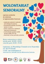 Plakat reklamujący Centrum Wolontariatu Seniorów