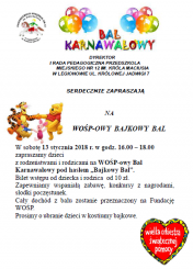 Zaproszenie na bajkowy bal 13.01