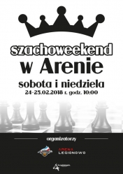 Już w najbliższy weekend w legionowskiej Arenie prawdziwe święto miłosników Królewskiej Gry. Zachęcamy do udziału w turniejach w ramach Szachoweekendu w Arenie.                                                             Szczegóły: www.arenalegionowo.pl  Zapisy: www.chessmanager.com/pl/tournaments/5648873183772672