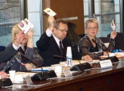Na zdjęciu Radni podczas głosowania nad budżetem
