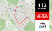 Trasa Autobusu Specjalnego w dniach 1 i 3 listopada