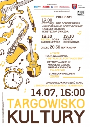 Plakat promujący otwarcie zmodernizowanej części targu