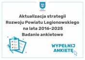 Infografika dot. Ankieta dla potrzeb strategii rozwoju powiatu legionowskiego