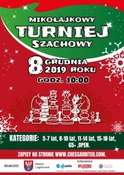 Plakat na Mikołajkowy Turniej Szachowy