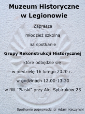 Grafika promująca spotkanie Grupy Rekonstrukcji Historycznej