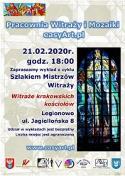 Plakat promujący wydarzenie Szlakiem Mistrzów Witraży