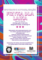 Plakat promujący spotkanie autorskie w Księgarni 