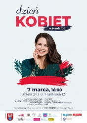 Plakat Dnia Kobiet w Scenie 210, ul. Husarska 12