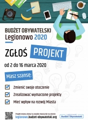 Plakat promujący zgłaszanie projektów do Budżetu Obywatelskiego